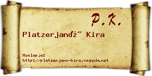 Platzerjanó Kira névjegykártya